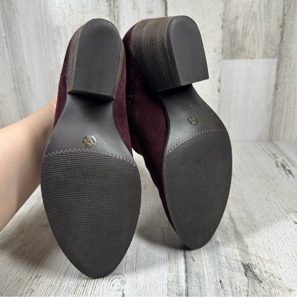 Steve Madden Adelphie Cut Out Burgundy Suede Ankle Boots #457 - Picture 6 of 10